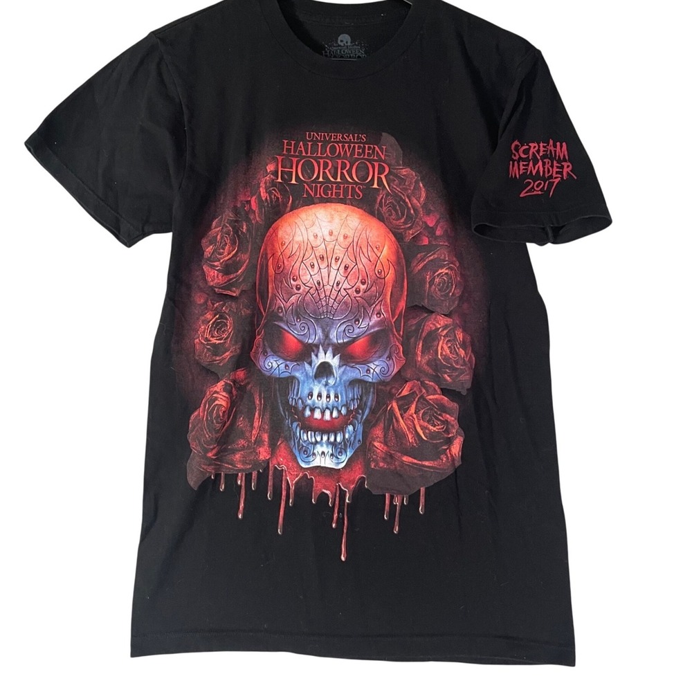 Universal Halloween Horror Nights HHN 27 Scream Member Staff Skull Shirt Size S